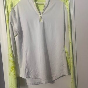 Under Armour White and Yellow Half-Zip Pullover